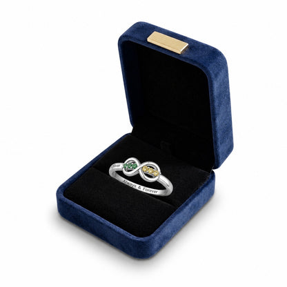 Custom custom-infinity-birthstone-name-ring gift box present