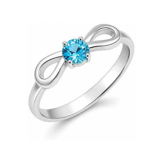 Custom infinity birthstone ring main view