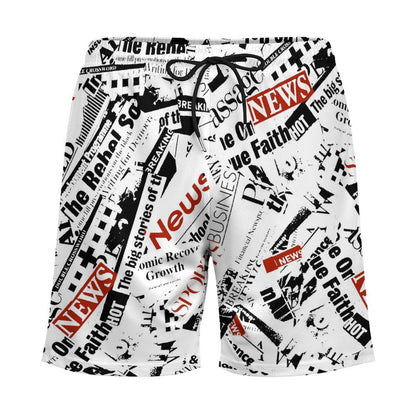 Custom Logo Swimwear Men features: elastic waist and side pocket details.