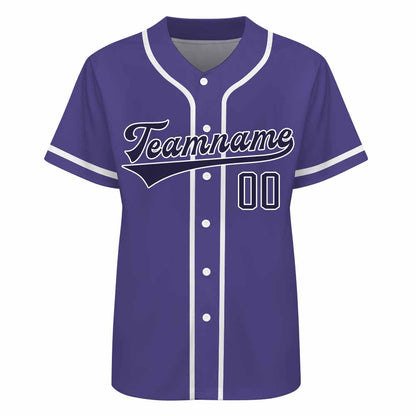 Custom Men Baseball Lavender White Jersey with stitched team name and number.