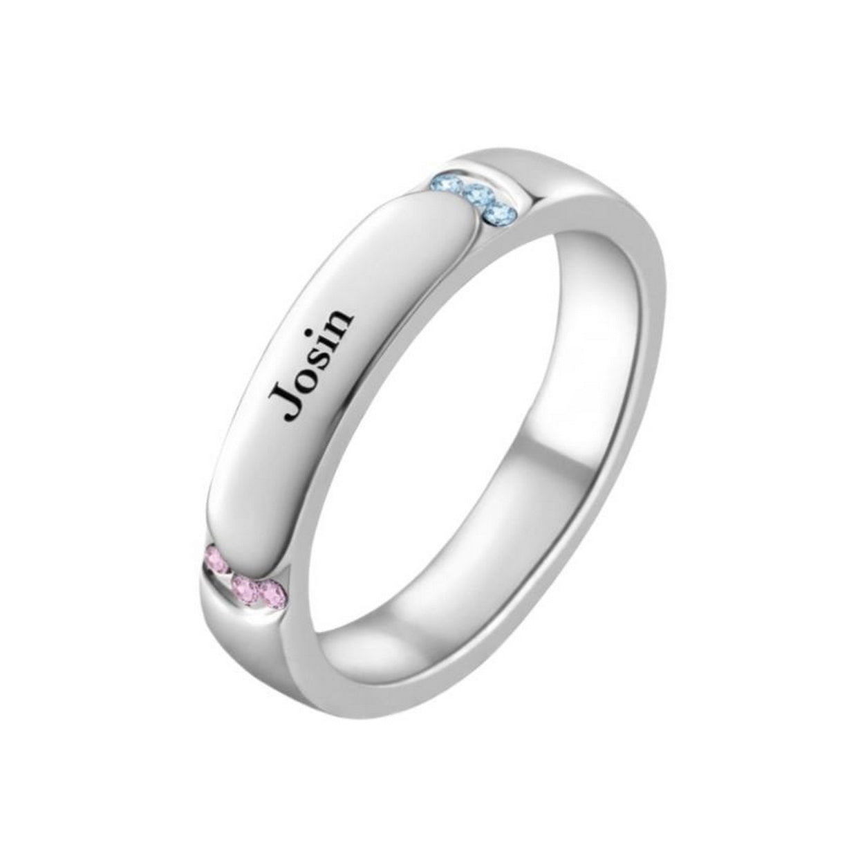 Custom Minimal Engraved Name Band Ring main product view