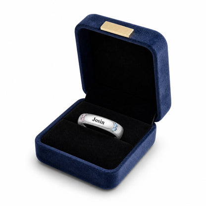 Custom Minimal Name Ring gift box view custom jewelry