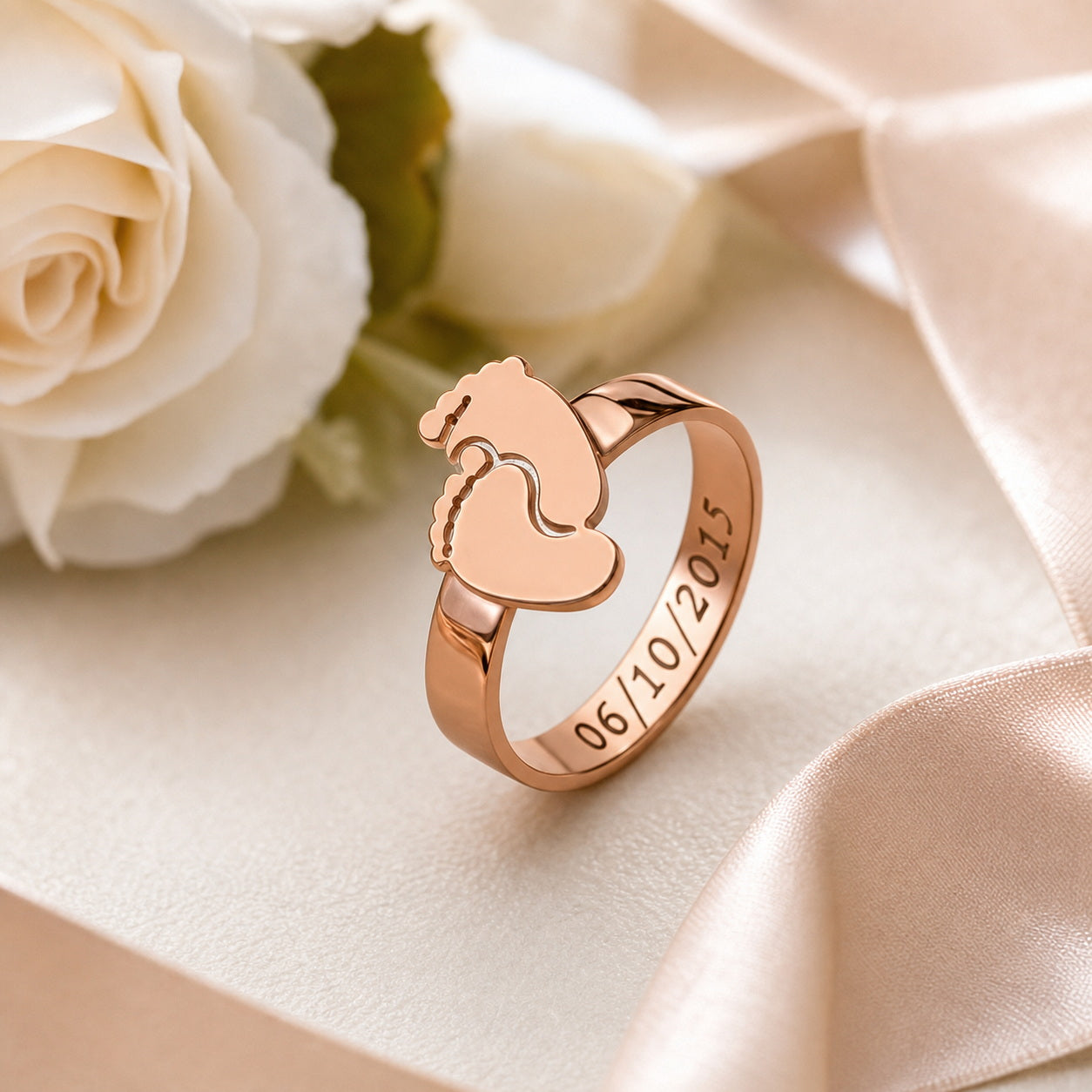 Custom Mom Name Ring lifestyle view custom jewelry