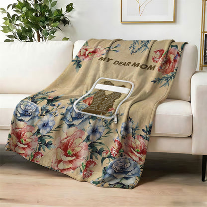 Custom silhouette blanket for mom on sofa decor.