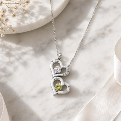Mother child necklace on marble