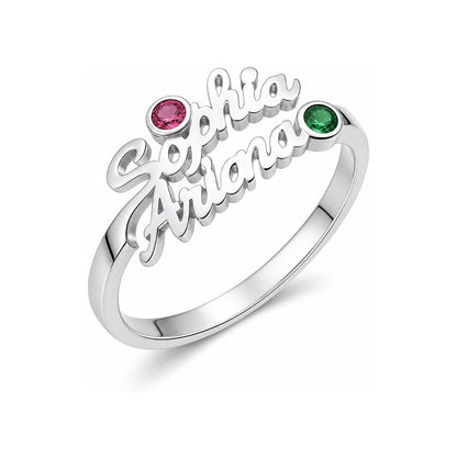 Custom custom-birthstone-name-ring main product view for kee