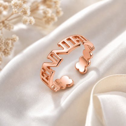 Custom name cutout heart personalized band ring styled view