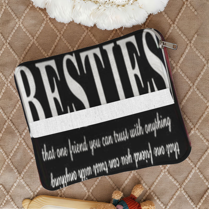Personalized 2-in-1 Foldable Bestie Friendship Blanket, Bestie Birthday Gift for Women, Friend Appreciation Present