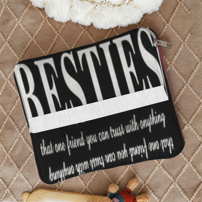 Personalized 2-in-1 Foldable Bestie Friendship Blanket, Bestie Birthday Gift for Women, Friend Appreciation Present