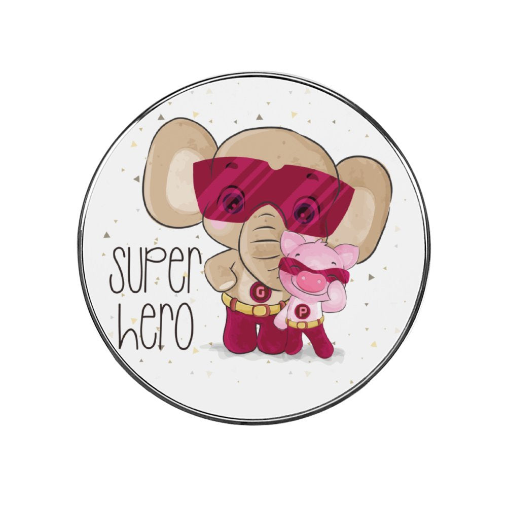 Custom Personalized Metal Magnet for Refrigerator with cartoon elephant design.