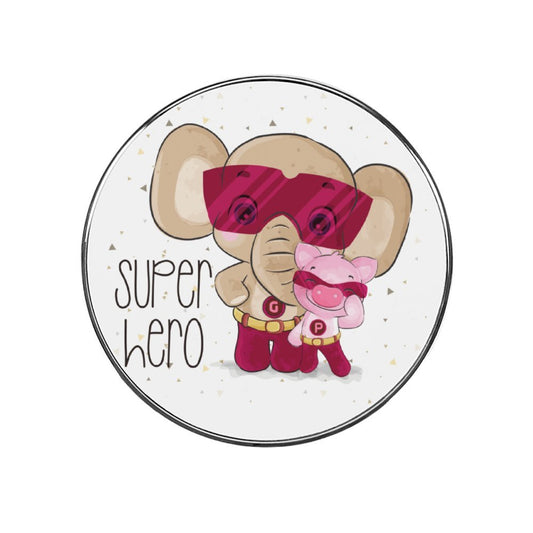 Custom Personalized Metal Magnet for Refrigerator with cartoon elephant design.