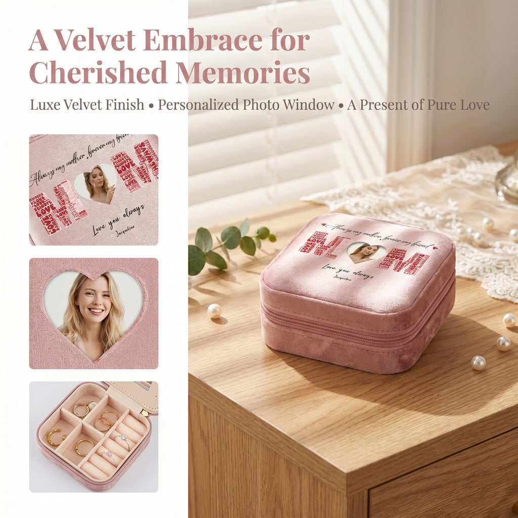 Always my mother forever my friend-Personalized Photo Jewelry Box