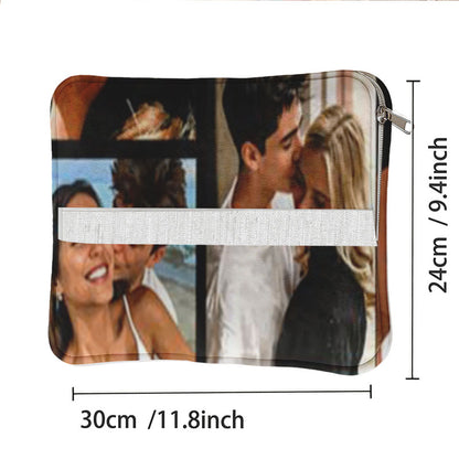 Size dimensions of the custom photo pillow blanket.