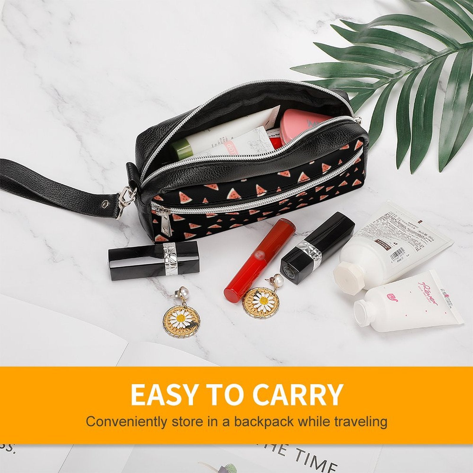 Custom Print Accessory Bag waterproof material and quality back/underside construction.