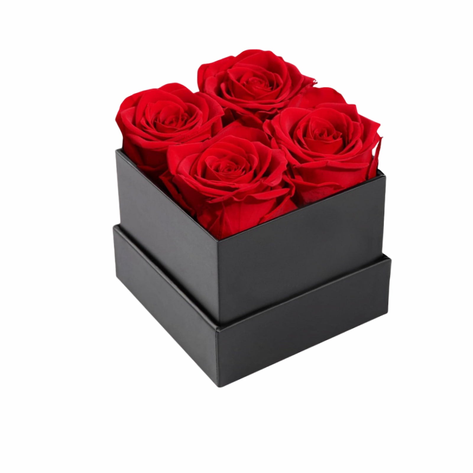 Custom Red Eternal Roses In Black Box Unique Romantic Gift.