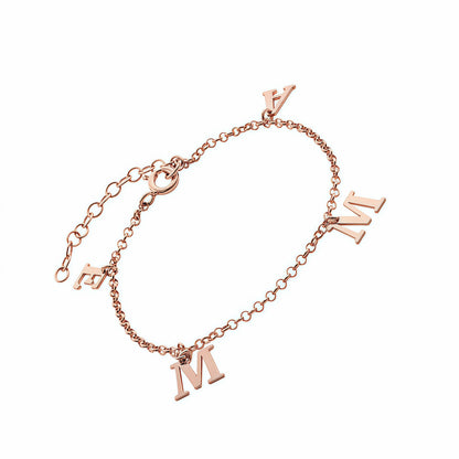 Personalized Sterling Silver Initial Bracelet – Custom Letter Jewelry Gift for Her