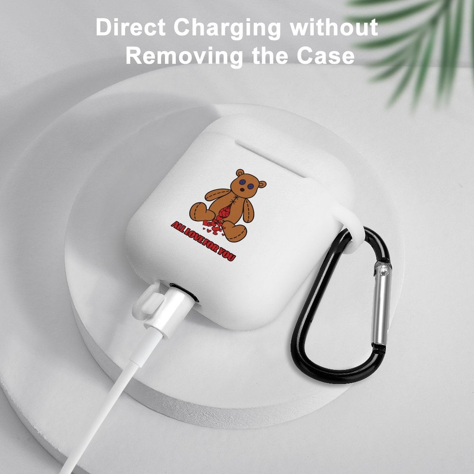 Custom Silicone Airpods Skin allows for direct charging without case removal.