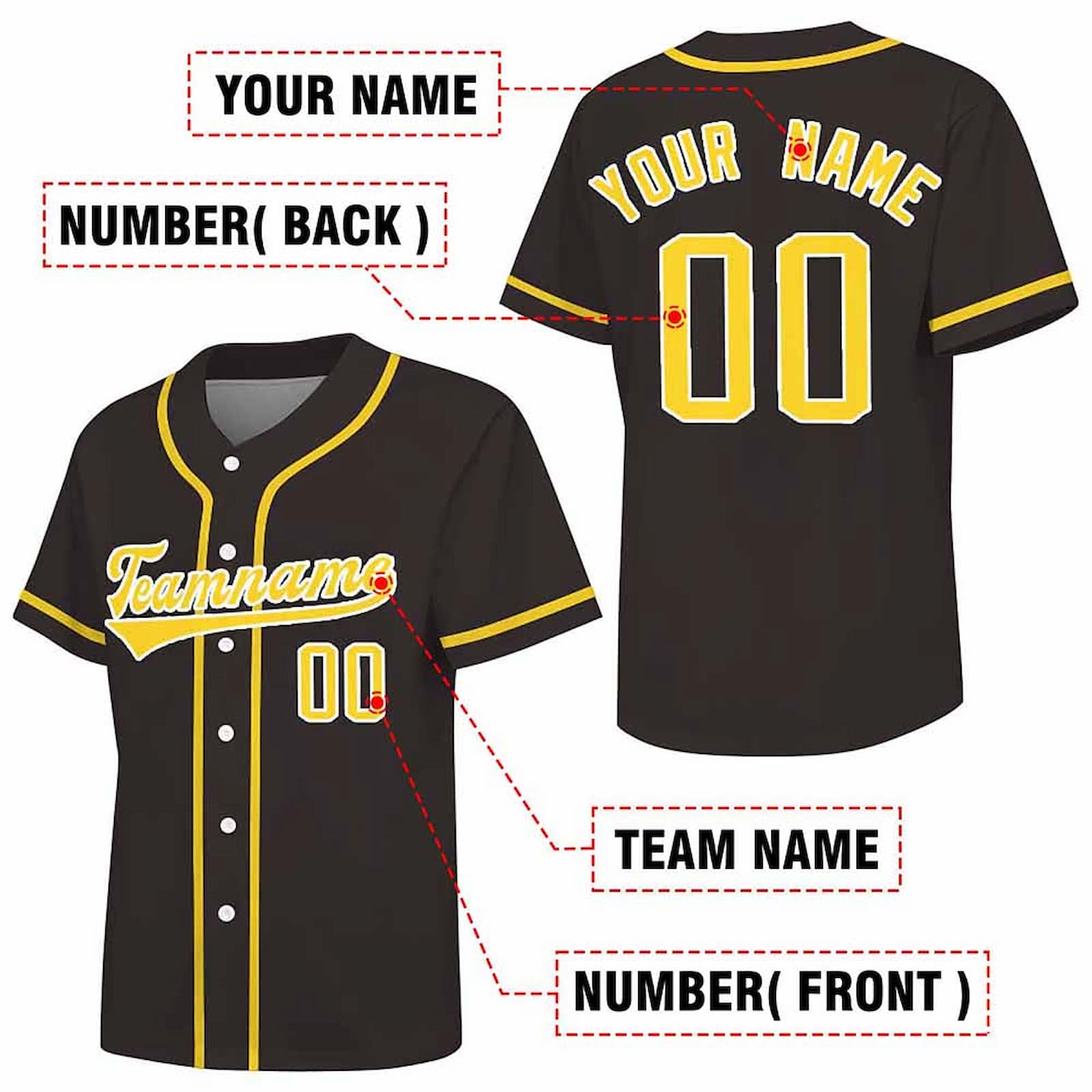 Custom Stitched Baseball Jersey Hip Hop Style, showing name, team name, and numbers.