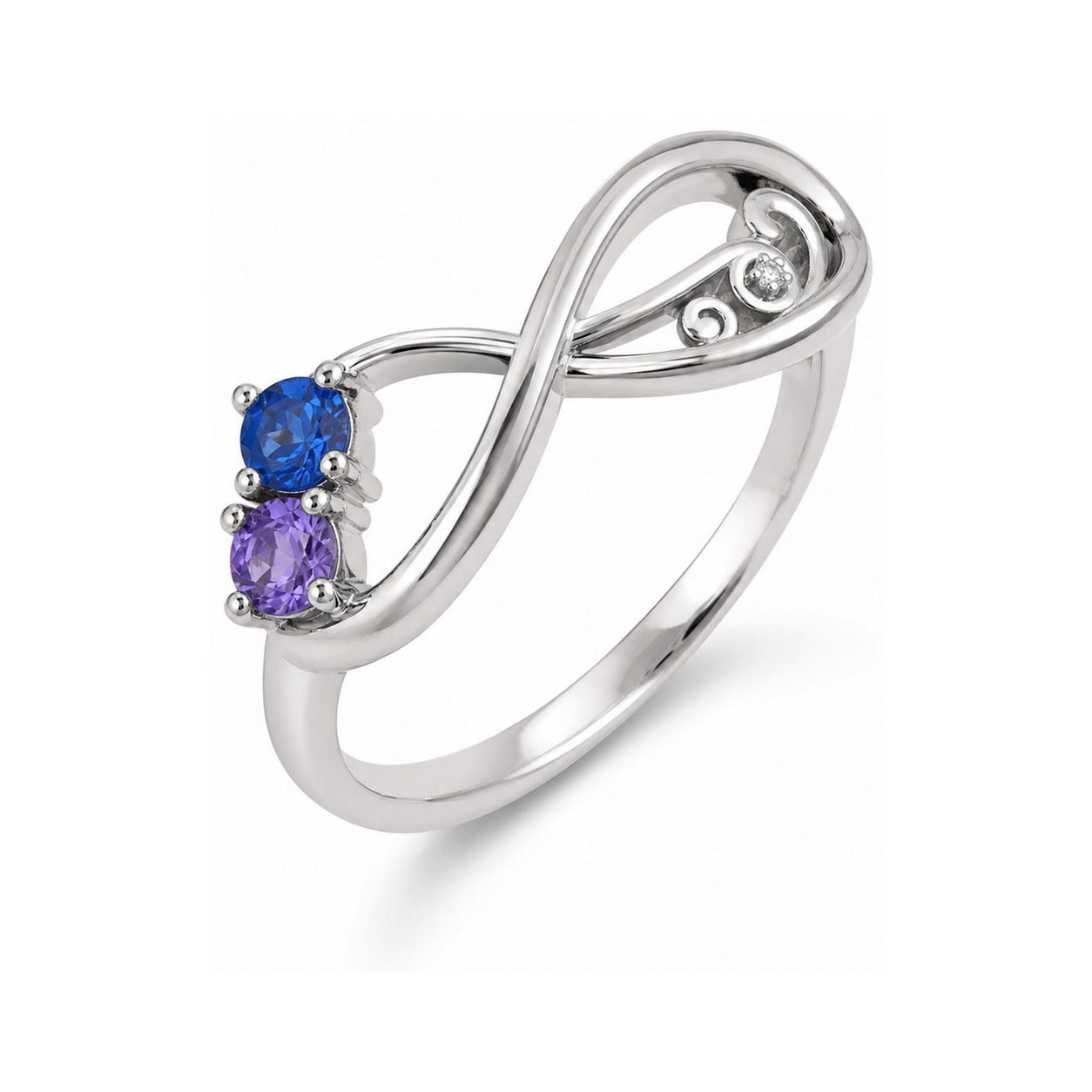 Custom Two Birthstone Infinity Ring main product view