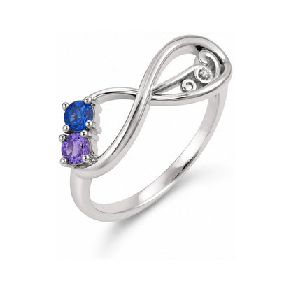 Custom Two Birthstone Infinity Ring main product view