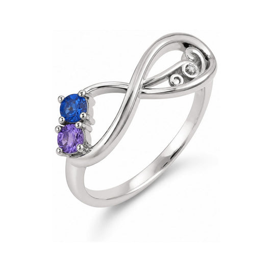 Custom Two Birthstone Infinity Ring main product view