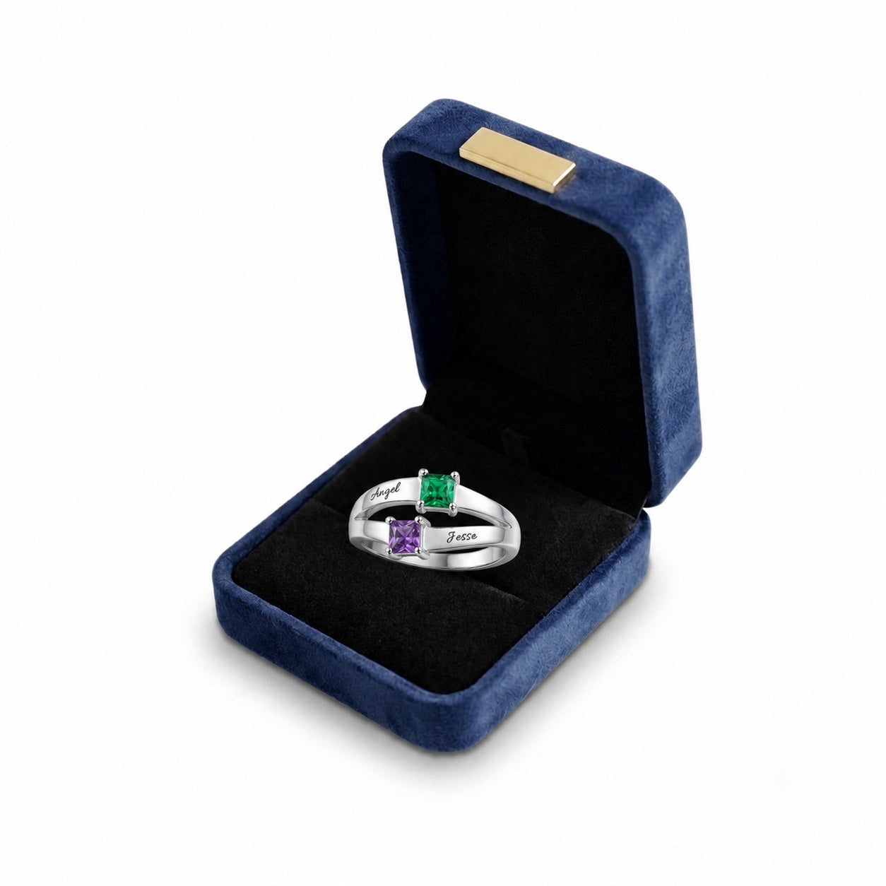 Custom Two Stone Ring gift box view custom jewelry