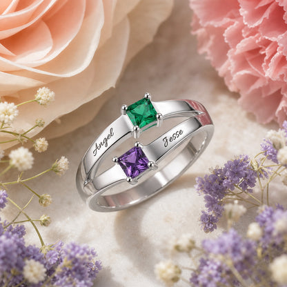 Custom Two Stone Ring lifestyle view custom jewelry