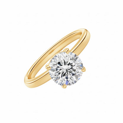 Customizable Round-Cut Solitaire Ring | Handcrafted Sterling Silver Promise & Wedding Band