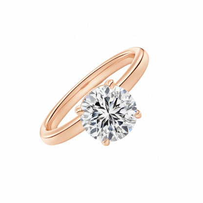 Customizable Round-Cut Solitaire Ring | Handcrafted Sterling Silver Promise & Wedding Band