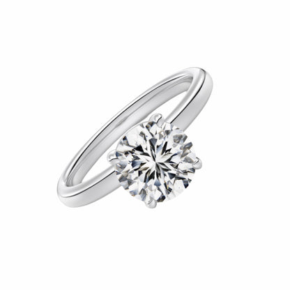 Customizable Round-Cut Solitaire Ring | Handcrafted Sterling Silver Promise & Wedding Band