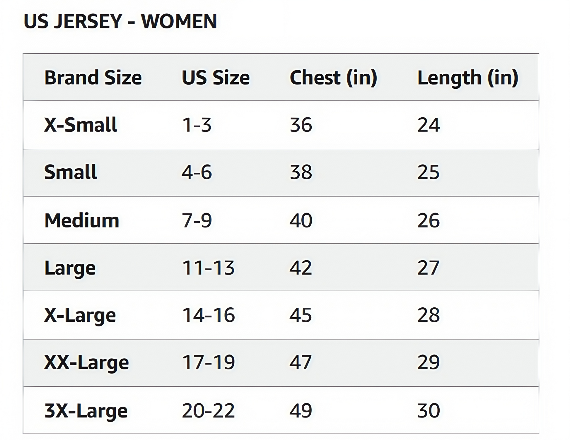 Personalized Football Jersey showing custom team name, numbers size chart.