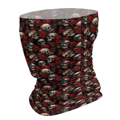 Customized Skull & Rose Neck Gaiter. Reusable Breathable Face Mouth Cover.