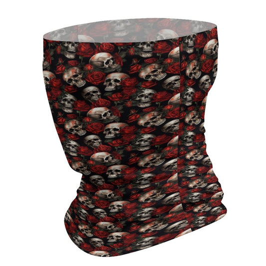 Customized Skull & Rose Neck Gaiter. Reusable Breathable Face Mouth Cover.