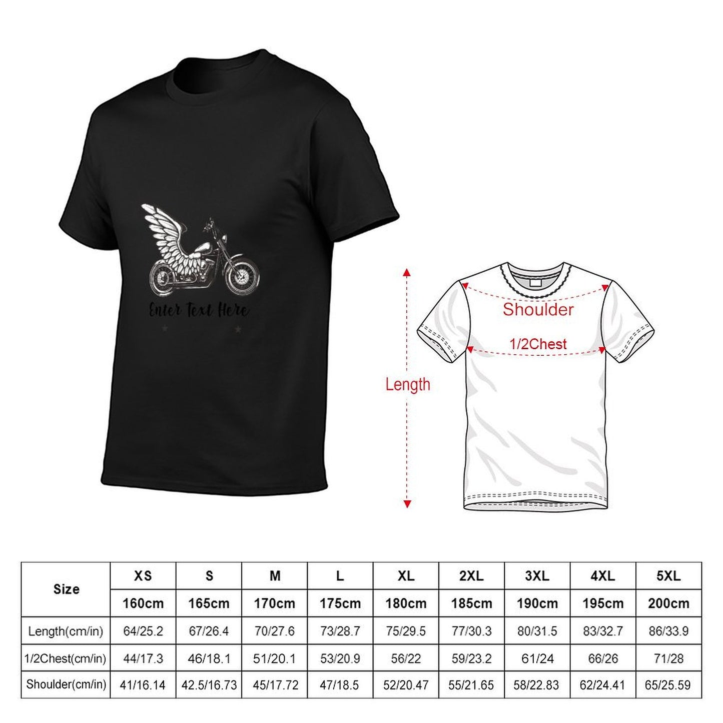 Size chart for 100% cotton Dad shirts showing shoulder, chest, and length fit.