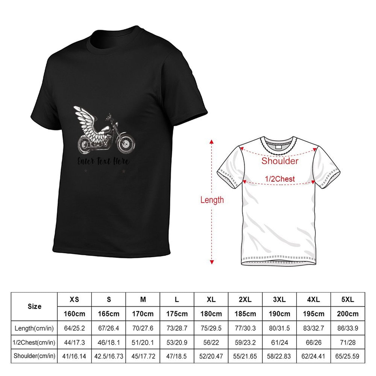 Size chart for 100% cotton Dad shirts showing shoulder, chest, and length fit.