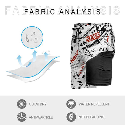 Design Your Own Beach Shorts showing Quick Dry and Stretch fabric texture.