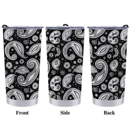 Design Your Own Coffee Tumbler showing various custom graphic prints and designs.