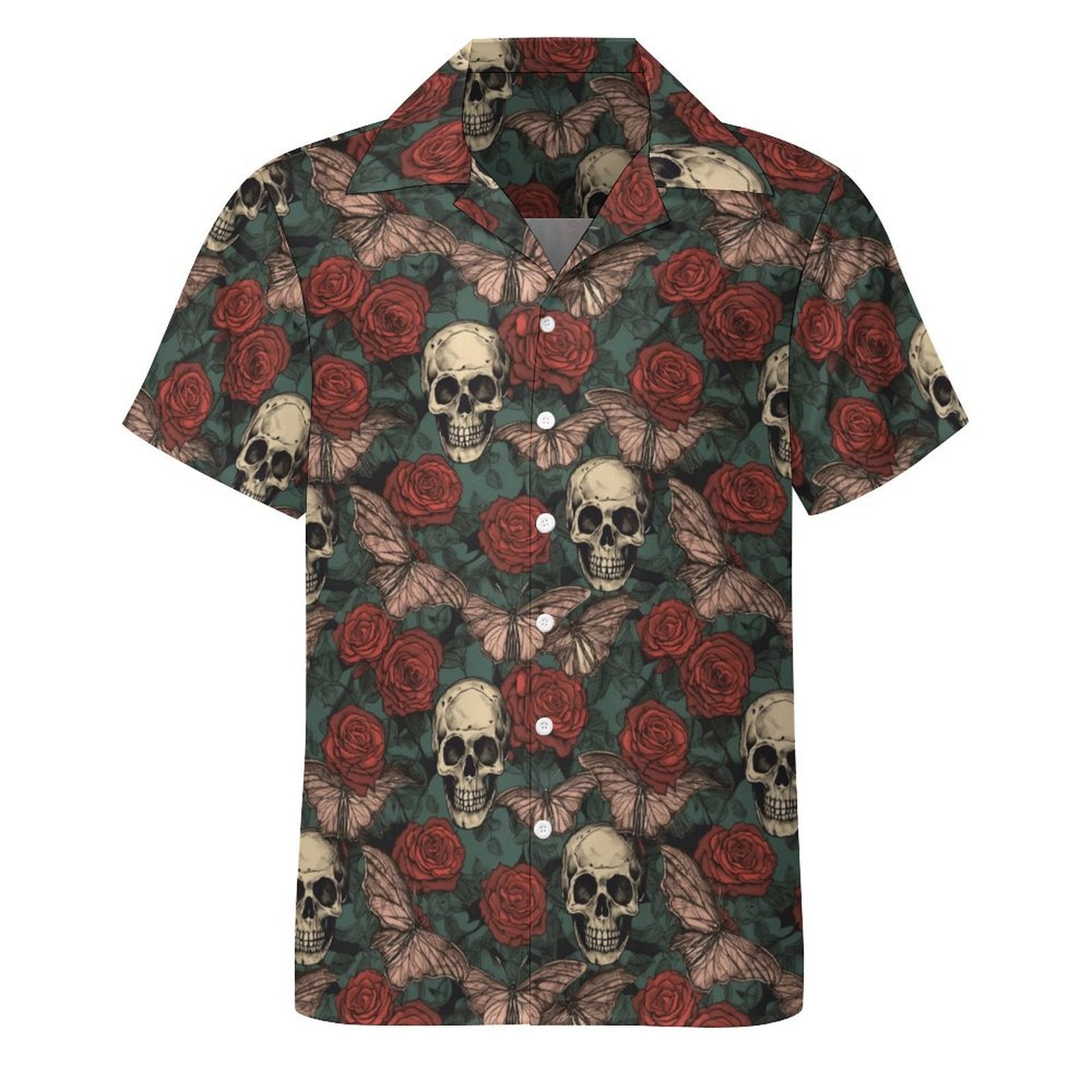 Front view of design your own Cuban shirt with classic camp collar style.