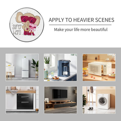 Design Your Own Refrigerator Magnets displayed as decor on a kitchen fridge.