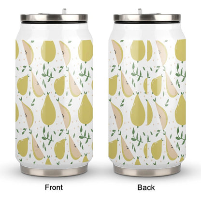 Double Wall Vacuum Tumbler With Lid And Reusable Stainless Steel Straw.