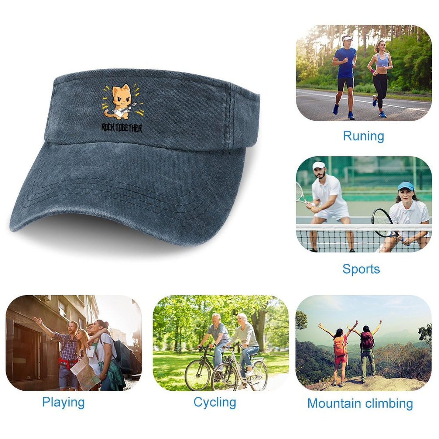 Custom Visor Hat for Men Women Personalized Design Your Own Text Logo Adjustable Fit Sport Performance Visor