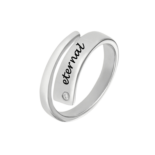 Bague personnalisée en argent sterling 925, gravée pour femme, nom, date, empilable, cadeau personnalisé pour la fête des mères
