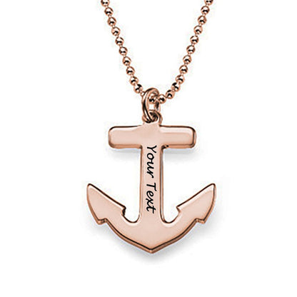 Personalized Nautical Anchor Cross of Hope  and Safety Sterling Silver Engraved Pendant Necklace for Men Women, for Her