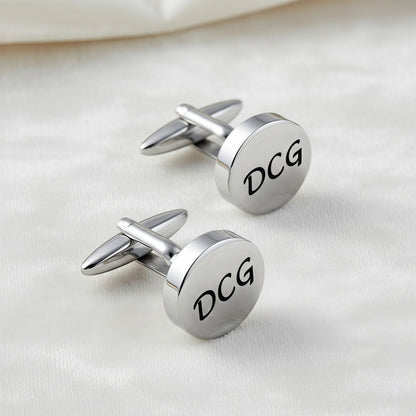Custom letter cufflinks for men on soft velvet, ideal personalized gift for wedding or business.