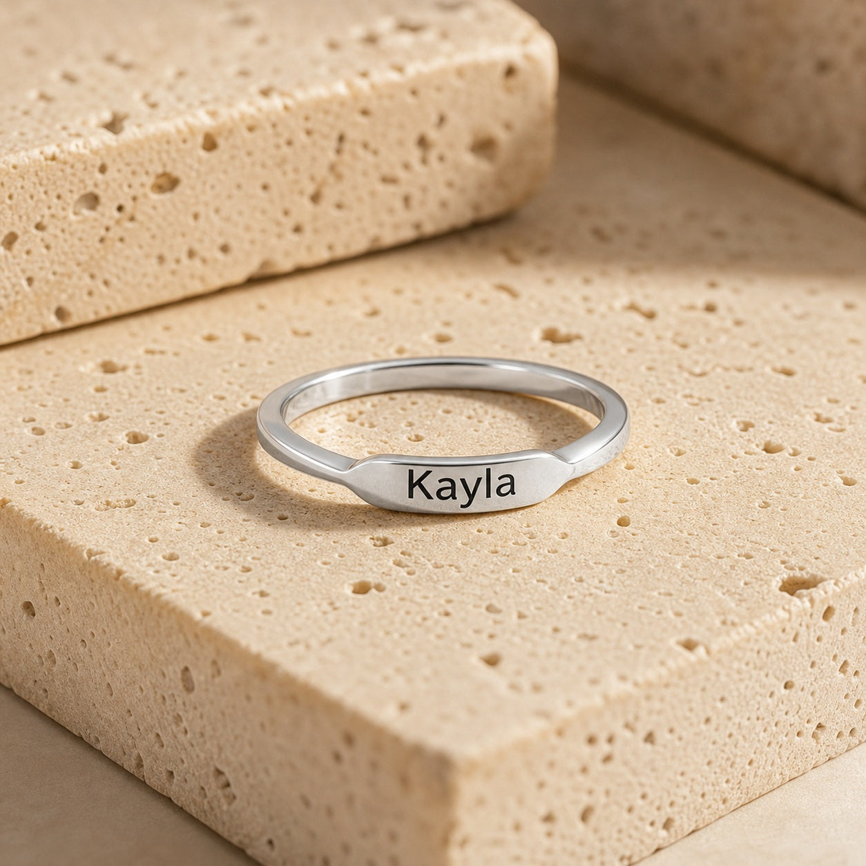 Personalized simple-custom-name-ring lifestyle detail for me