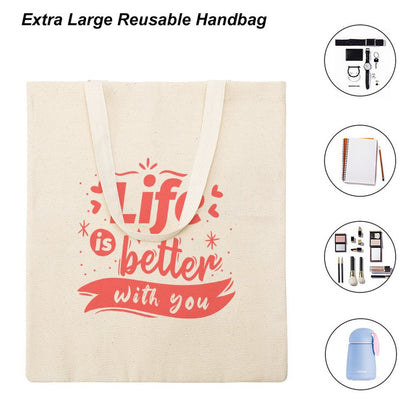 Extra Large Reusable Grocery Shopping Cloth Bags capacity for essentials.