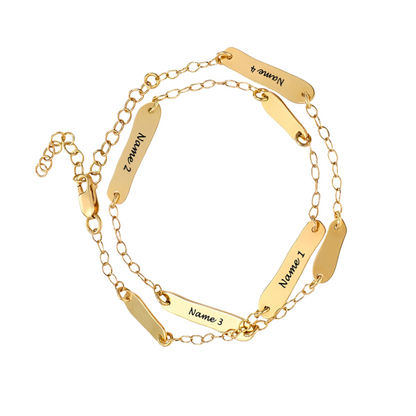 Bracelets de cheville personnalisés avec plusieurs noms pour l'amitié, cadeau de fête des mères, bracelet gravé personnalisé en argent sterling