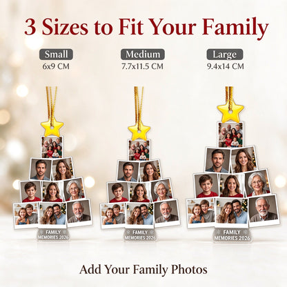 Personalized Family Photo Christmas Tree Ornament, Custom Family Memories Keepsake - gift scene