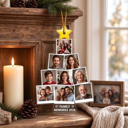 Personalized Family Photo Christmas Tree Ornament, Custom Family Memories Keepsake - custom options or details