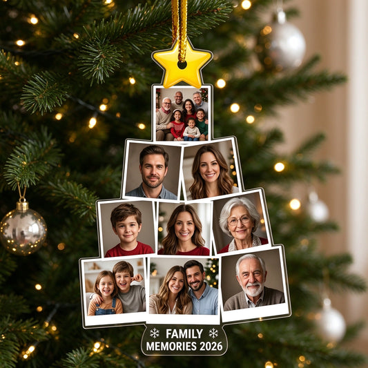 Personalized Family Photo Christmas Tree Ornament, Custom Family Memories Keepsake - lifestyle scene